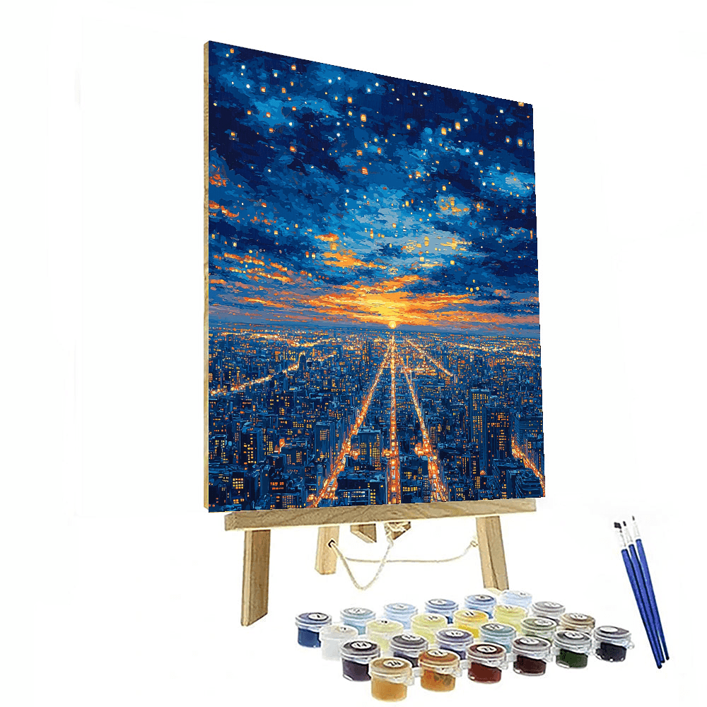 René Magritte Inspired Surreal City Lights - DIY Painting By Numbers ...