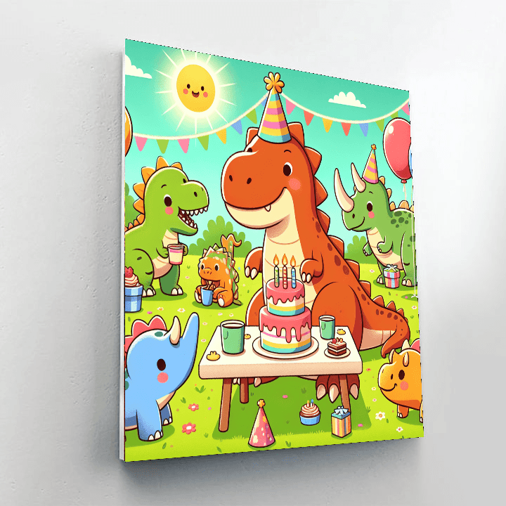 Happy Dinosaur Party Paint By Number