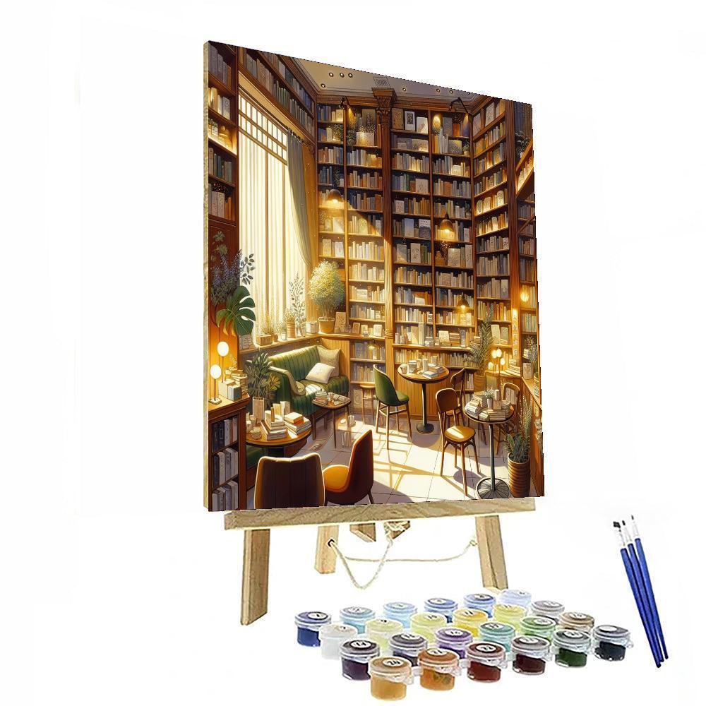 Charming Vintage Bookshop Paint By Number
