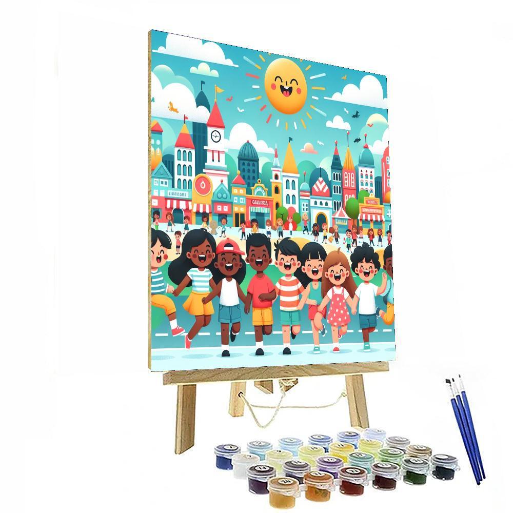 Cheerful City Explorers Paint By Color