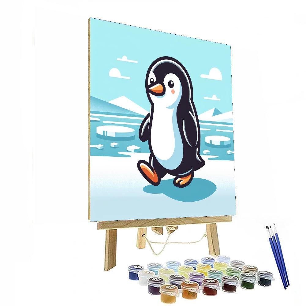 Plucky Penguin Paint By Numbers Art