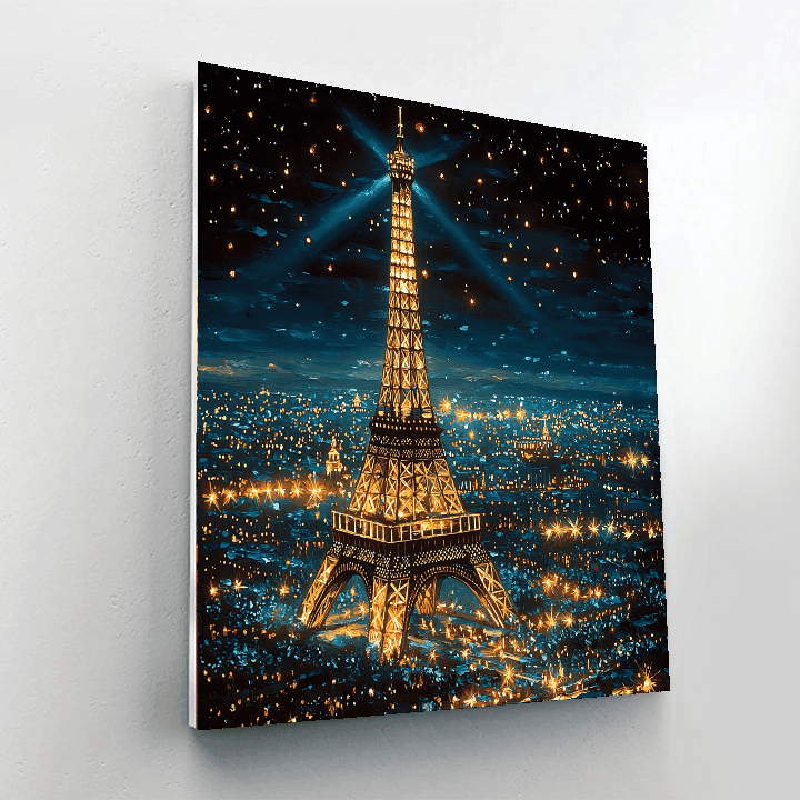 Eiffel Tower At Night Numbered Painting Kits