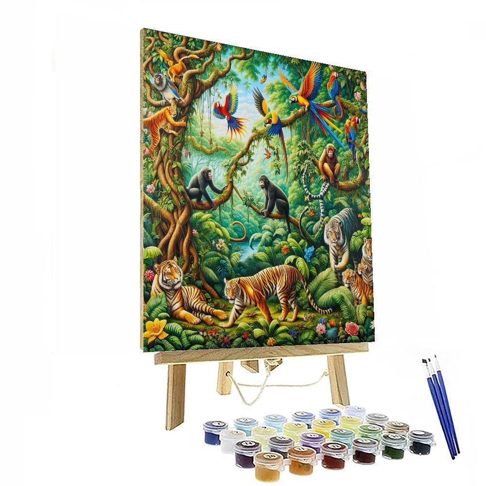 Dynamic Adventure In The Jungle Painting By Numbers Kit