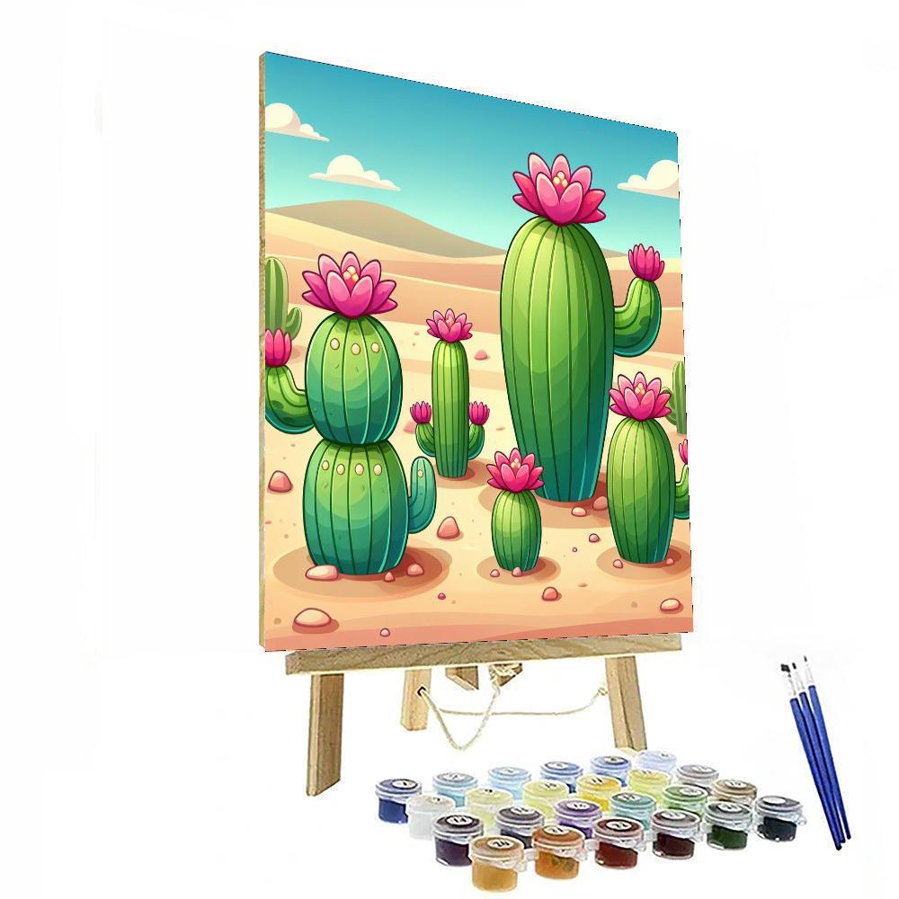 Charming Cactus Family Paint By Numbers Kits