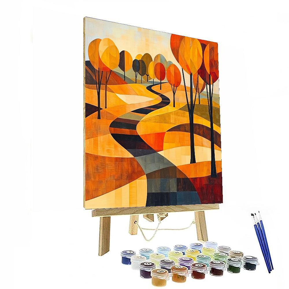 Paul Cézanne Inspired Geometric Autumn Hues  Painting By Numbers Kit