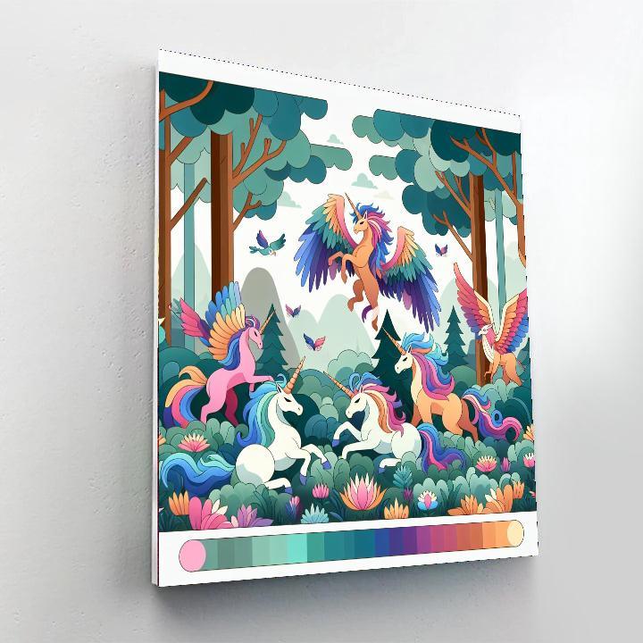 Fantasy Forest With Magical Beasts Paint By Number