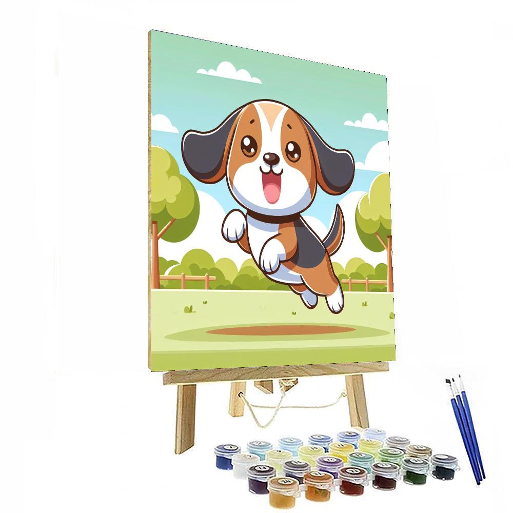 Bouncy Beagle Paint By Numbers Art