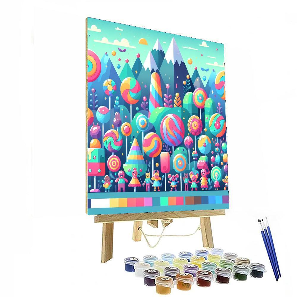 Joyful Adventure In Candyland Numbered Painting Kits