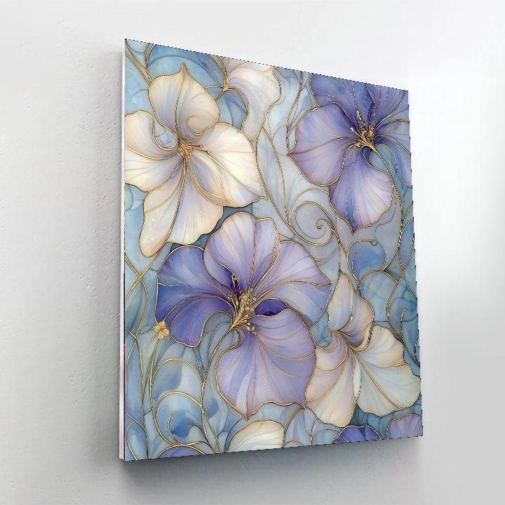 Alphonse Mucha Inspired Ethereal Floral Reverie  Painting Number Kit