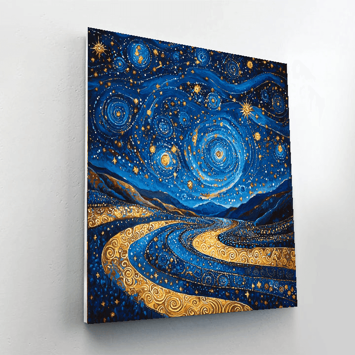 Gustav Klimt Inspired Cosmic Reflections  Paint By Numbers Kits