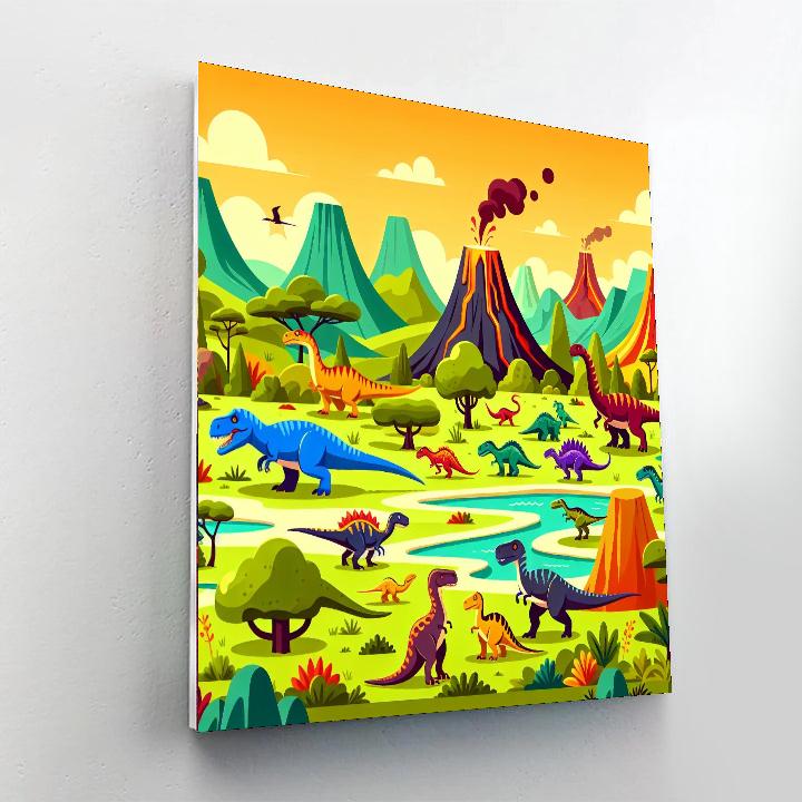 Dinosaur Time Travelers DIY Paint By Numbers