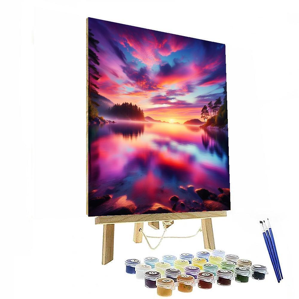 Captivating Sunset Oasis Paint By Color