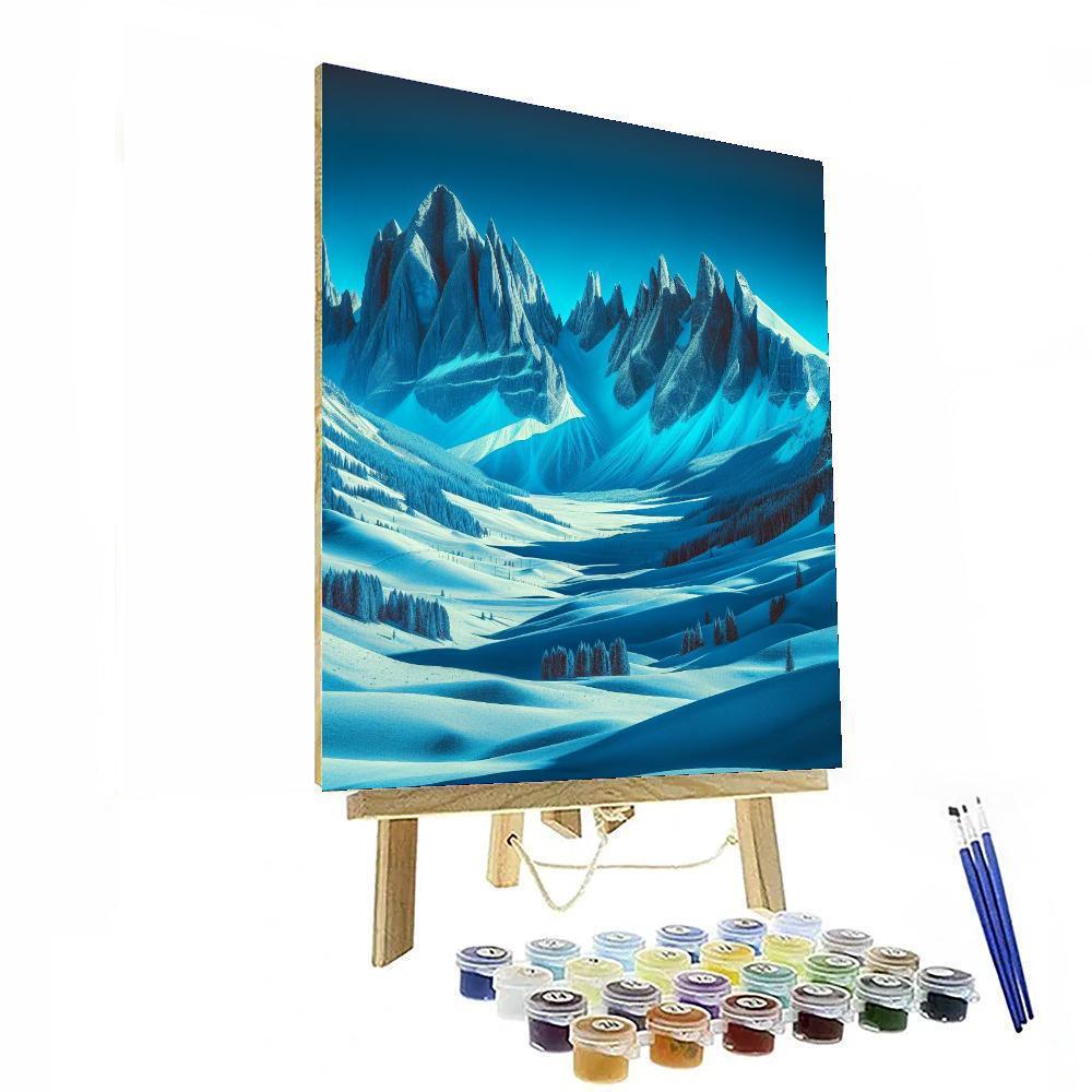 Snowy Mountain Majesty Number Painting