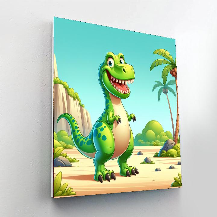 Funny T-rex Painting By Numbers Kit