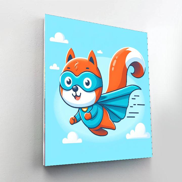 Superhero Squirrel Adventure Painting Number Kit