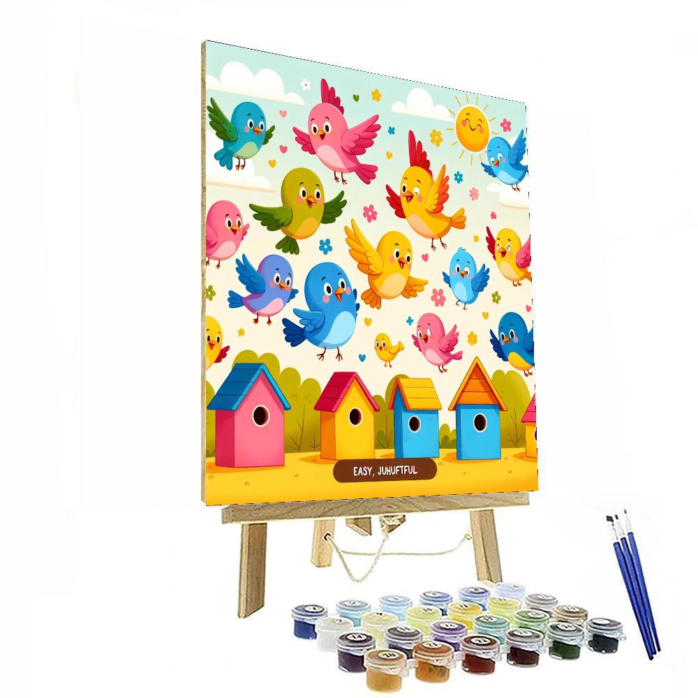 Happy Bird Sanctuary Number Painting