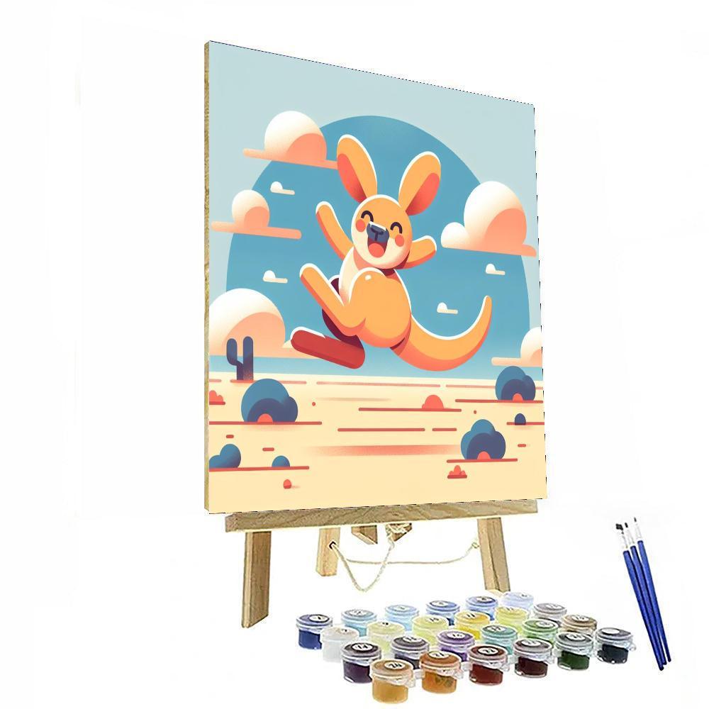 Jumpy Kangaroo Number Painting
