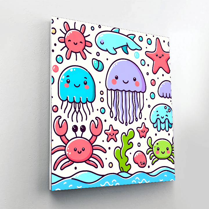 Sweet Sea Creatures Number Painting