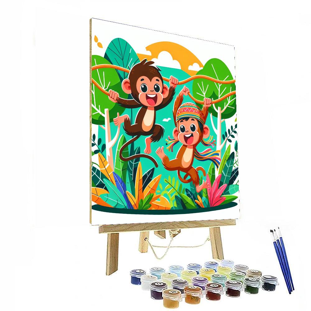 Adventurous Jungle Monkeys Numbered Painting Kits