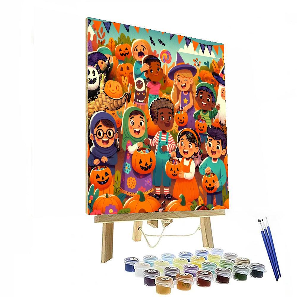 Jubilant Halloween Celebration Painting By Numbers Kit