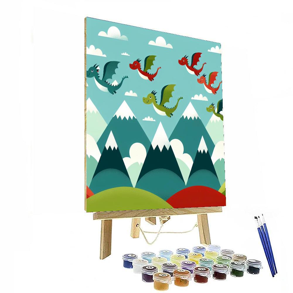 Mystic Mountain Dragons Paint By Numbers