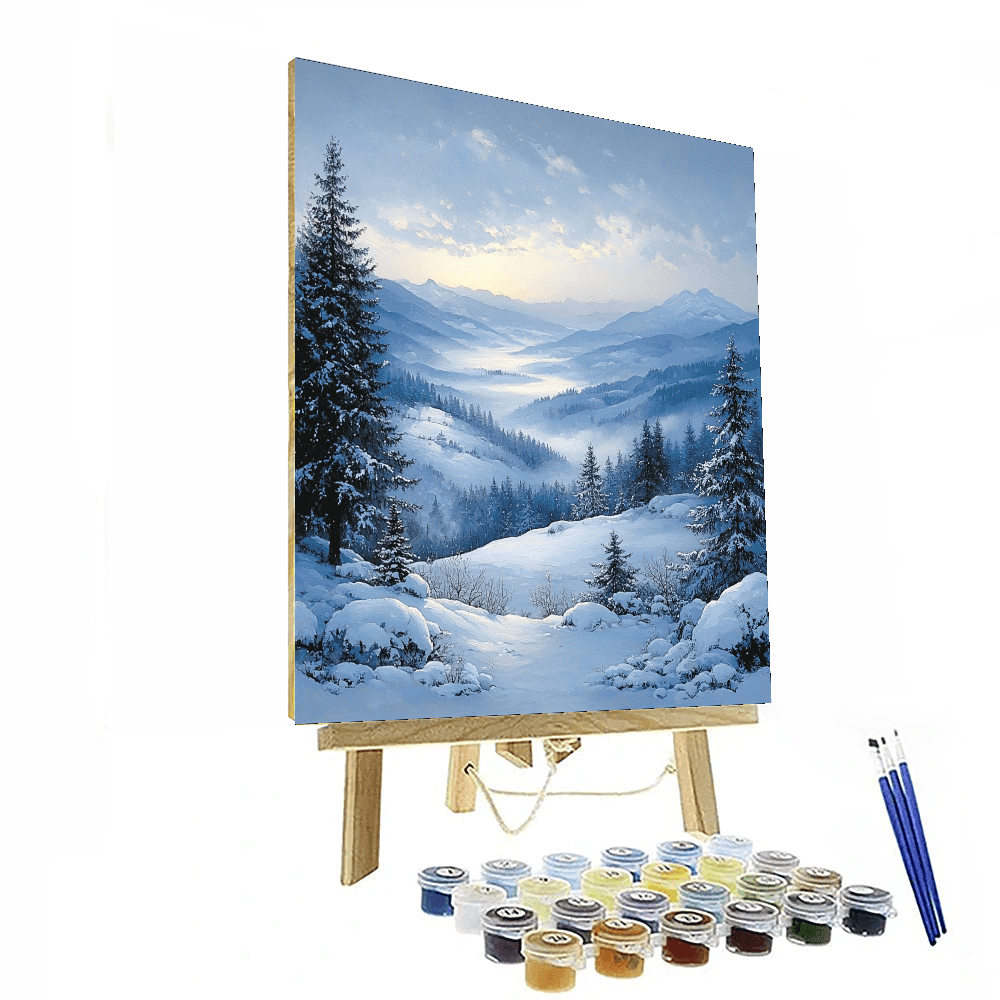 Caspar David Friedrich Inspired Frosty Dawn - DIY Painting By Numbers Kit