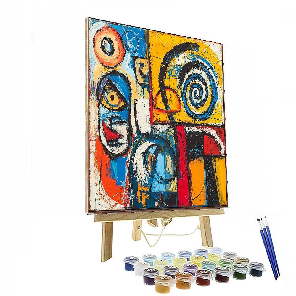 Jean-Michel Basquiat Inspired Eternal Echoes  Paint By Color