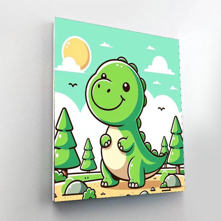 Cheerful Dinosaur Adventure Numbered Painting Kits