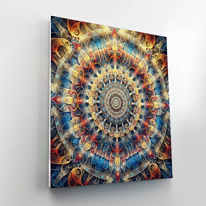 Colorful Kaleidoscope Mandala Paint By Numbers Art