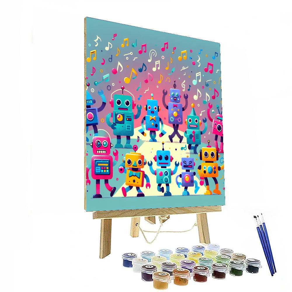 Silly Robot Dance Party Paint By Number
