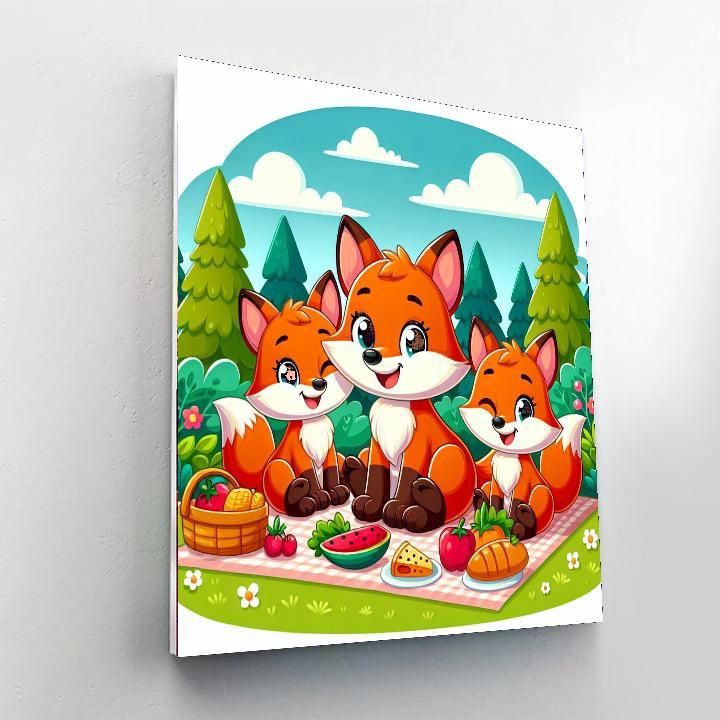 Festive Fox Family Paint By Number