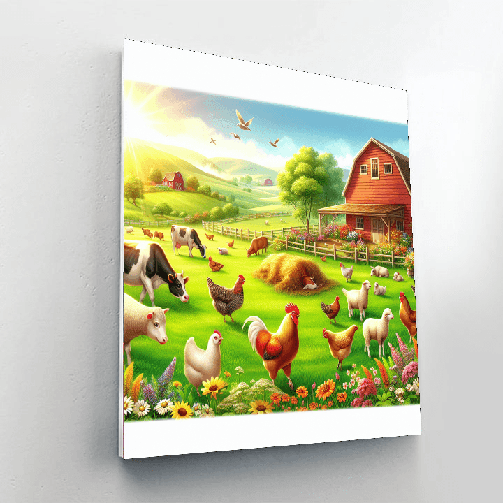 Joyful Farmyard Painting Number Kit