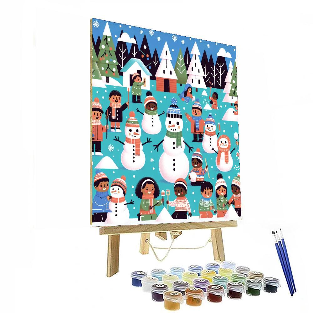 Magical Snow Day Paint By Numbers Art