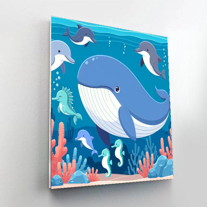 Whale's Ocean Tale DIY Paint By Numbers