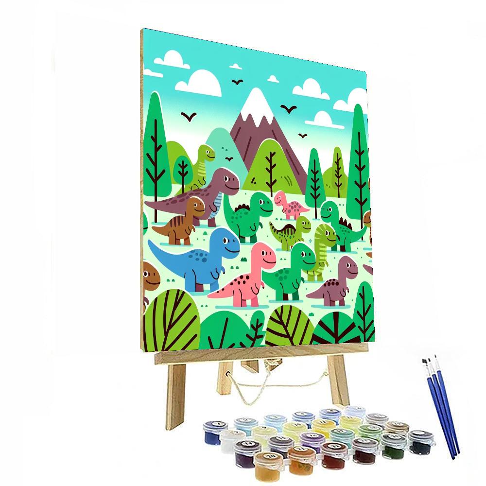 Dinosaurs In Prehistoric World Numbered Painting Kits