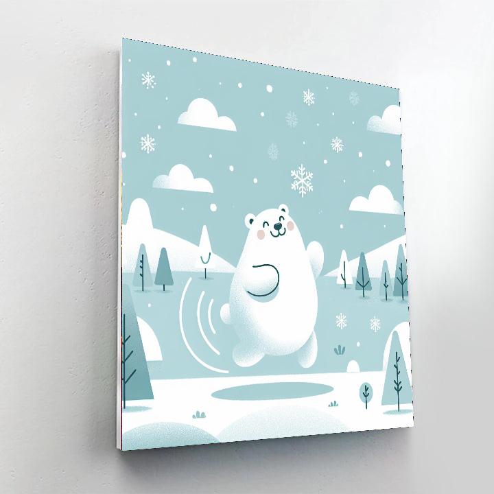 Frosty Polar Bear's Snowy Adventure Paint By Color