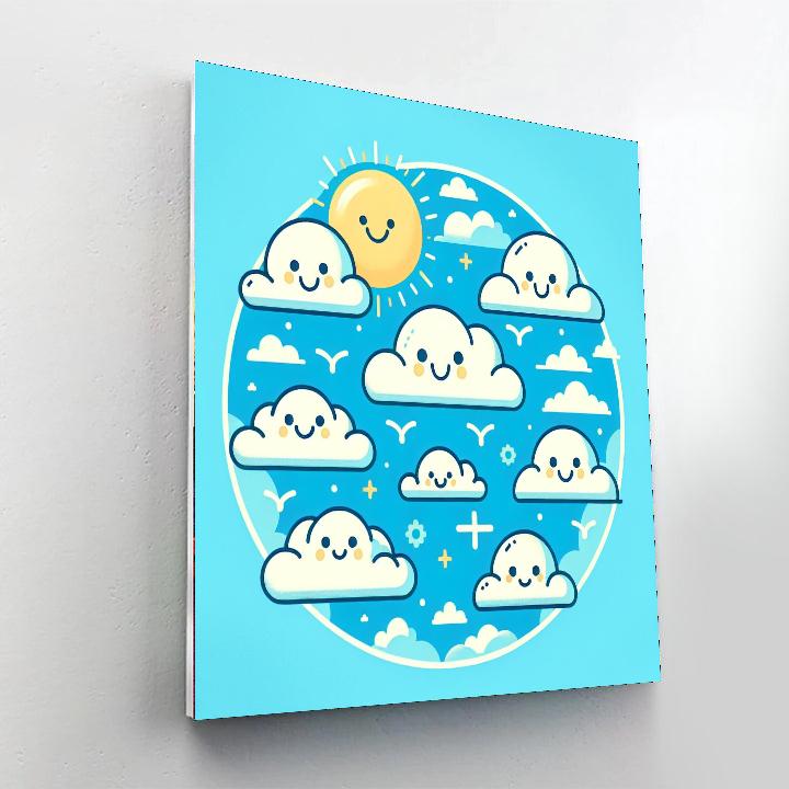 Cute Cloud Friends Paint By Numbers Kits