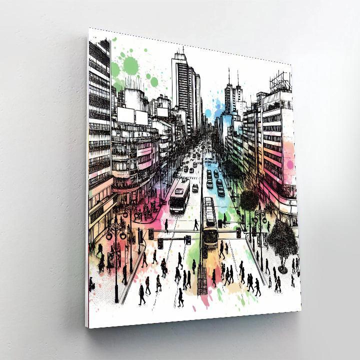 Dynamic Urban Sketch Painting Number Kit