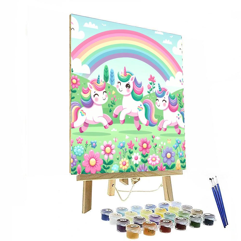 Colorful Unicorns Number Painting