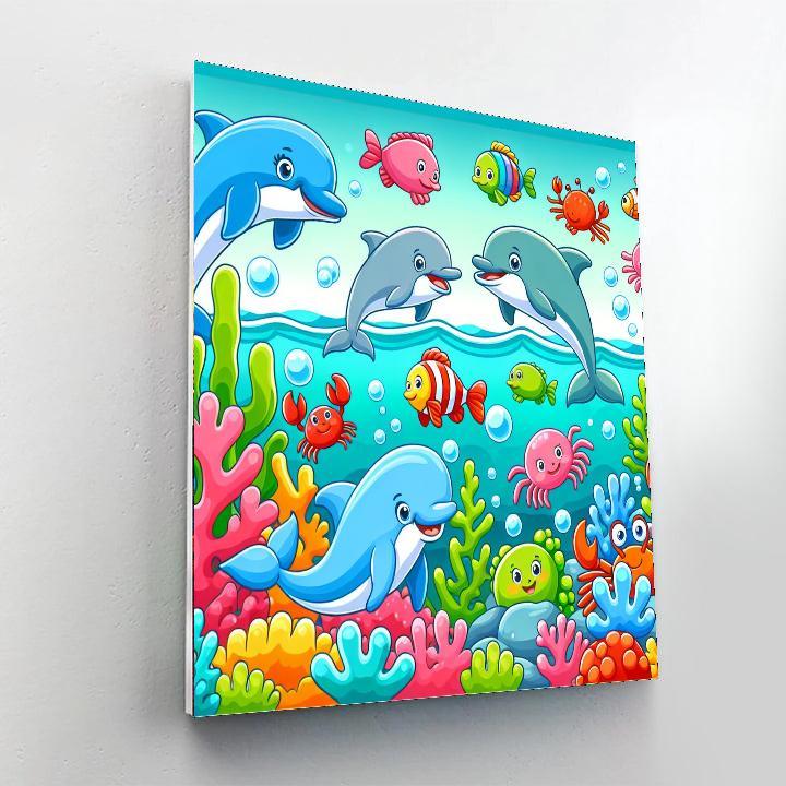 Giggling Ocean Friends Paint By Numbers Art