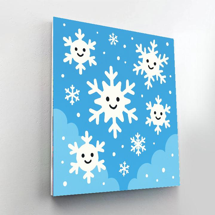 Friendly Snowflakes Paint By Numbers