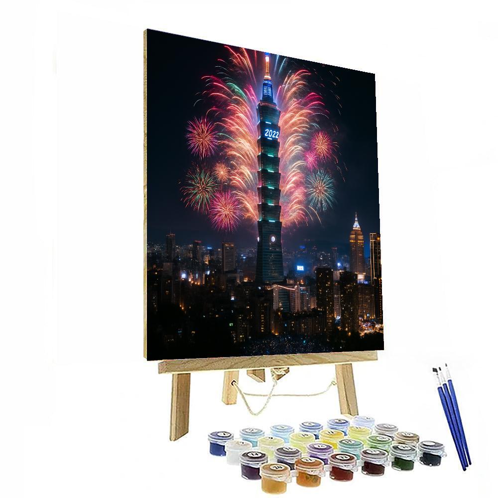 Taipei 101 New Year Fireworks - Taiwan Paint By Number