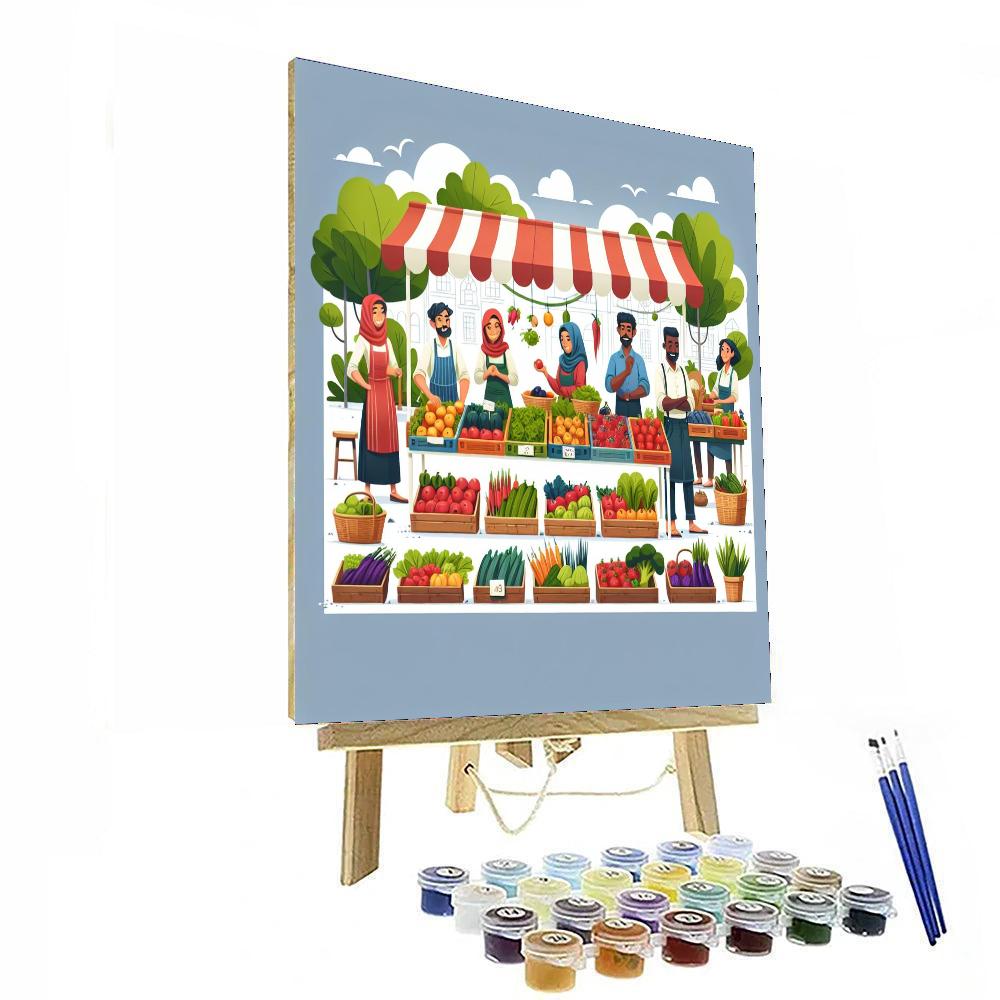 Happy Farmer's Market Paint By Color