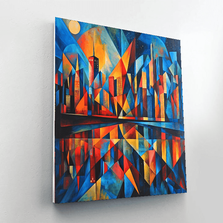 Pablo Picasso Inspired Cubist Cityscape Reflections  Paint By Numbers
