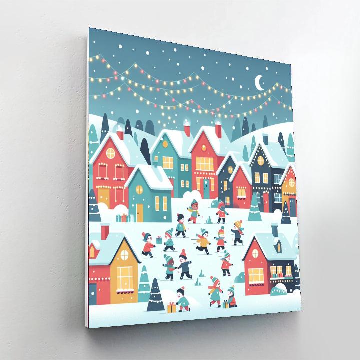 Winter Village Celebration Paint By Numbers Art
