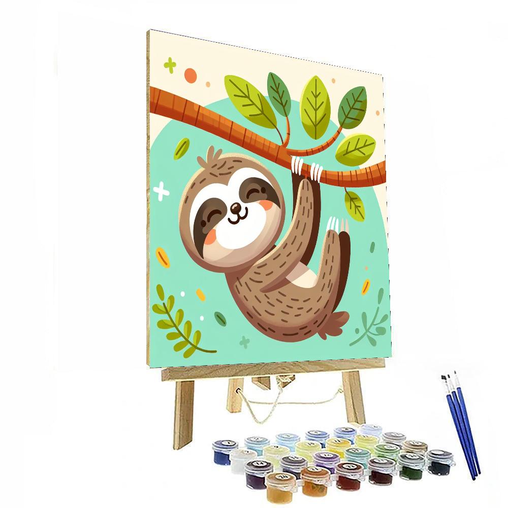 Playful Sloth Paint By Numbers Kits