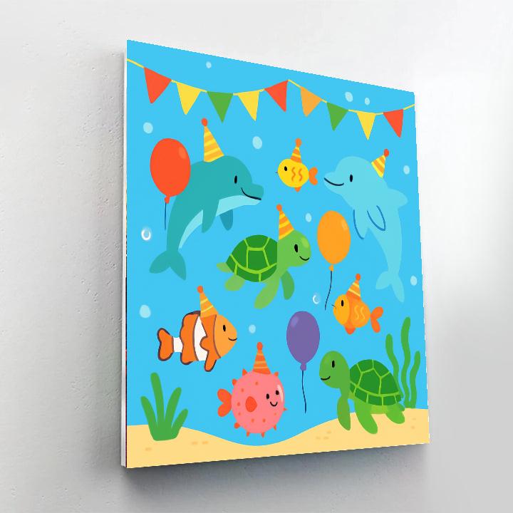 Cheerful Underwater Party Paint By Numbers Kits