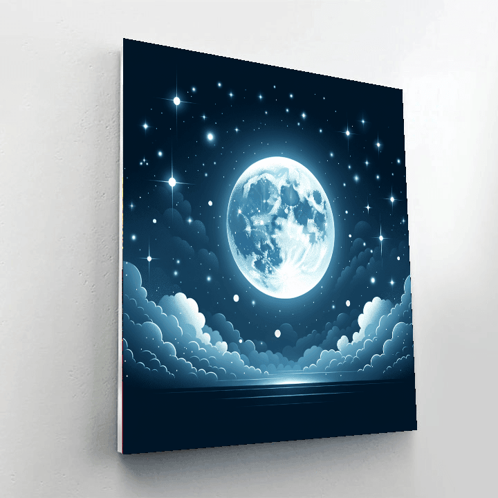 Moonlit Starscape Paint By Numbers Art