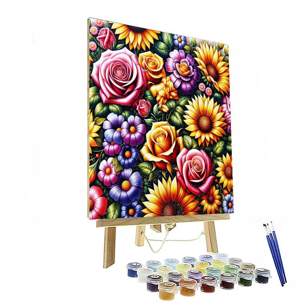 Joyful Garden Blossoms Number Painting