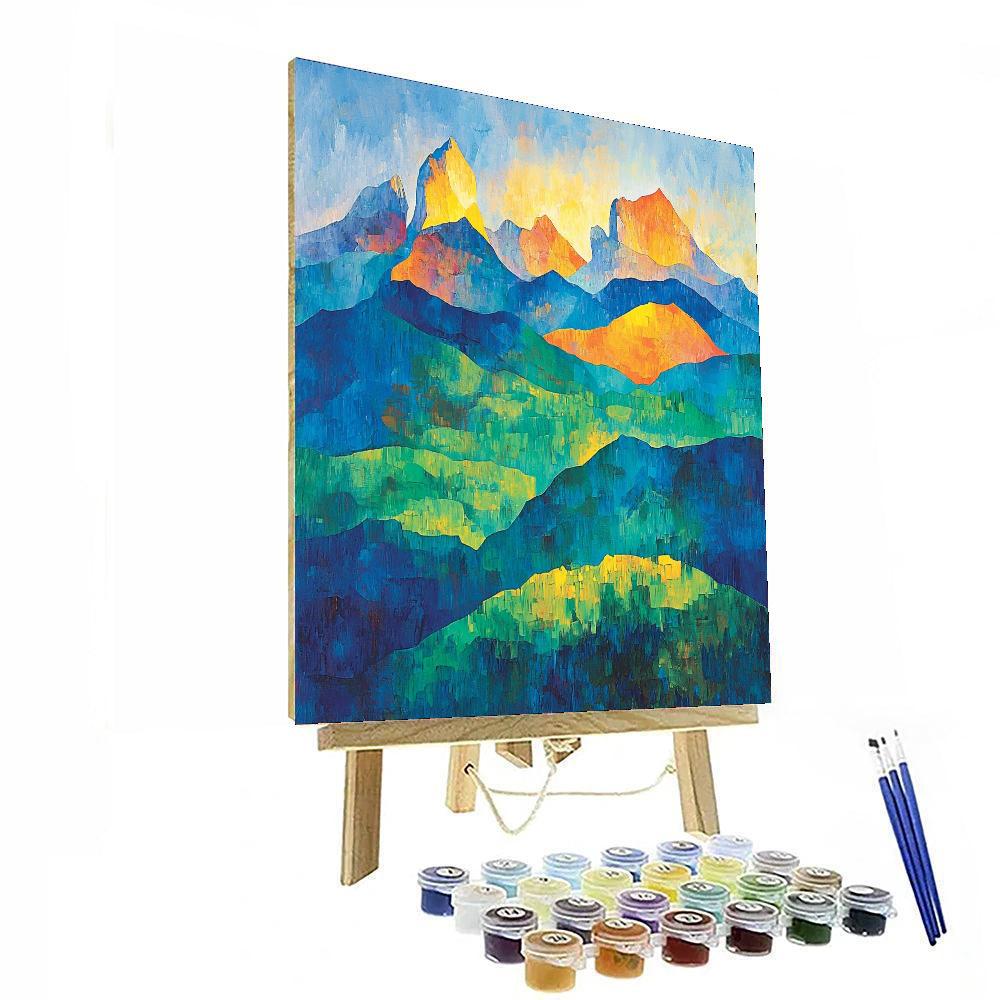 Paul Cézanne Inspired Mountainous Whimsy  Paint By Numbers Art